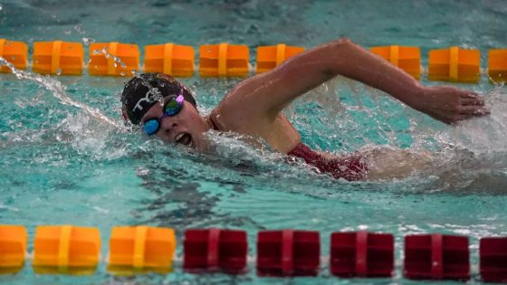 Justice Bfieard swimming freestyle