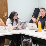 Lauren Obermark and students