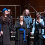 Members of Vocal Point, an a cappella ensemble at the University of Missouri–St. Louis, perform during "Blue," a choral concert on May 5 that featured music ranging from Bach to gospel to popular music.