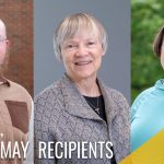 Andy McEwen, the budget and financial planning lead in Finance and Operations; Pamela Stuerke, an associate professor in the Department of Accounting in the Ed G. Smith College of Business; and Jackie Wilmes, office manager and executive assistant in UMSL Global