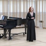 Archer McGrosso, an undergraduate student in the College of Arts and Sciences, sings "Sorry Her Lot" from W.S. Gilbert and Arthur Sullivan's comic opera "H.M.S. Pinafore" on May 6 during the Spring Vocal Recital in the Creative Arts Building's Arianna String Quartet Recital Hall.