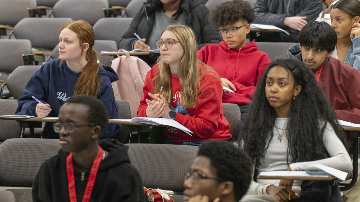 High school students sitting in a classroom