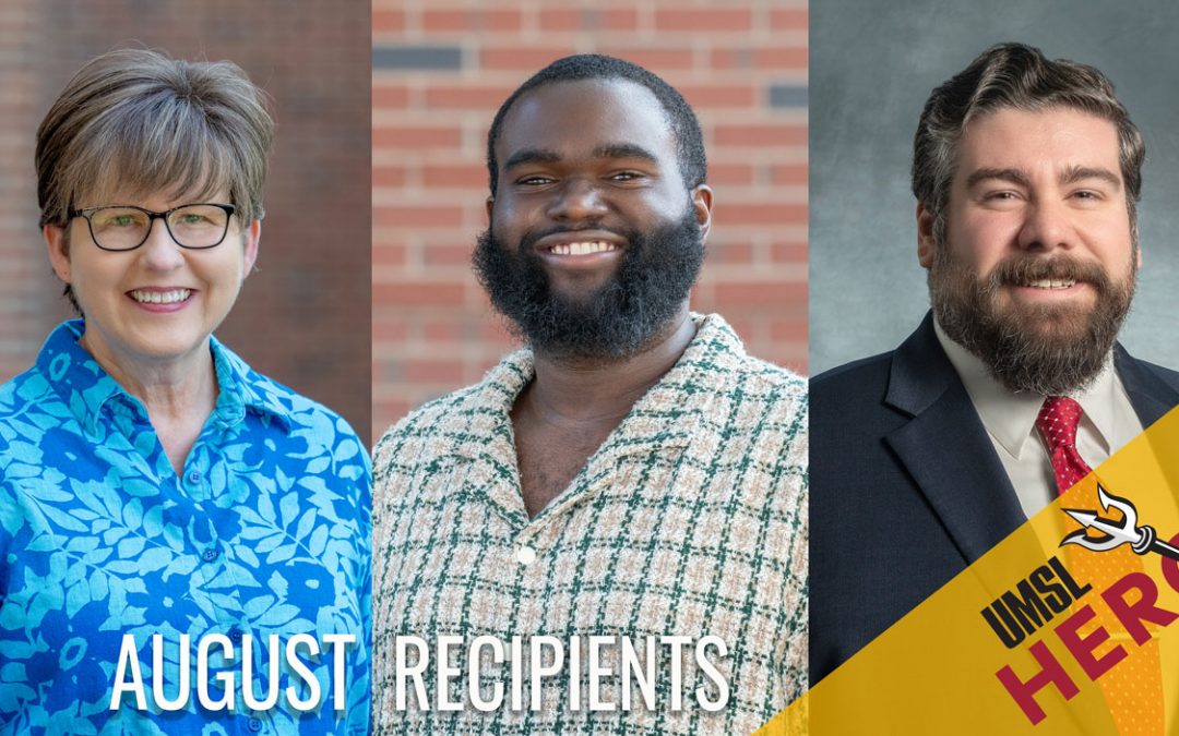 Cynthia Jobe, Ahmaad Wallace and Eric Hucker receive UMSL Hero Awards