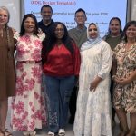 Alina Slapac and Karen Collett with UWC faculty during COIL workshop