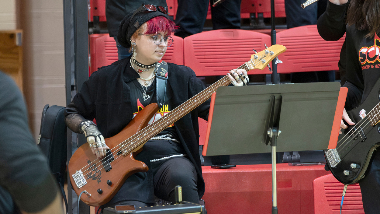 G Schmiedeke plays bass