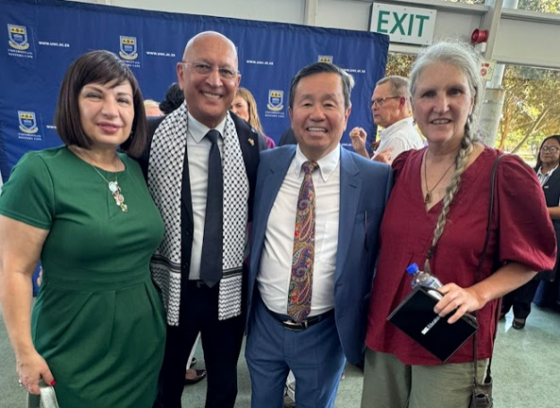 Alina Slapac; Umesh Bawa, former director of the International Relations Office at the University of the Western Cape, Umesh Bawa; University of Missouri System President President Mun Choi; and Karen Collett