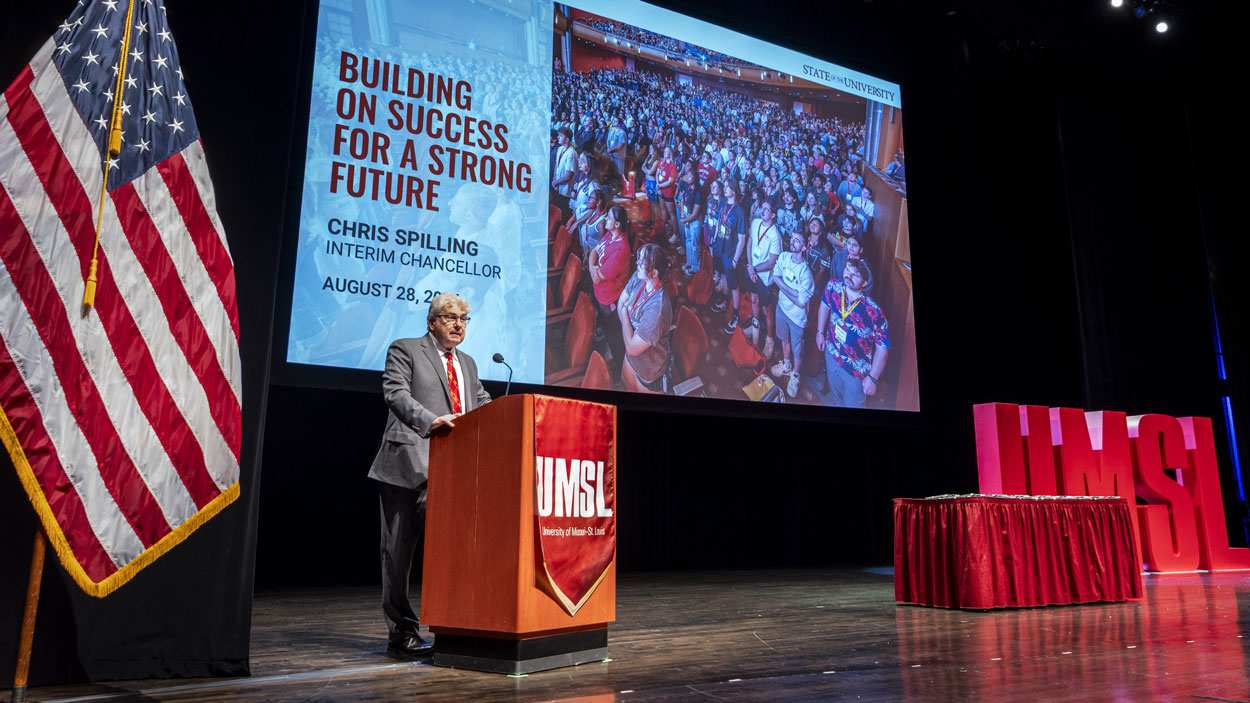 Interim Chancellor Chris Spilling delivers the 2026 State of the University Address