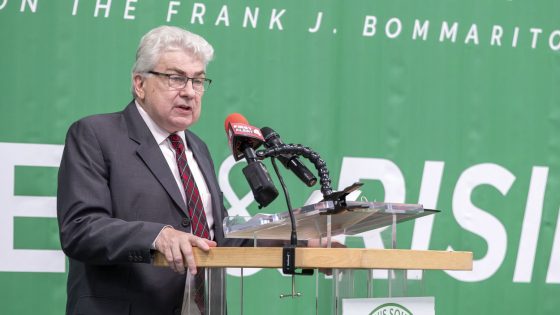 UMSL Interim Chancellor Chris Spilling discusses the new partnership between the university and St. Mary's South Side Catholic High School during a signing ceremony on Tuesday.