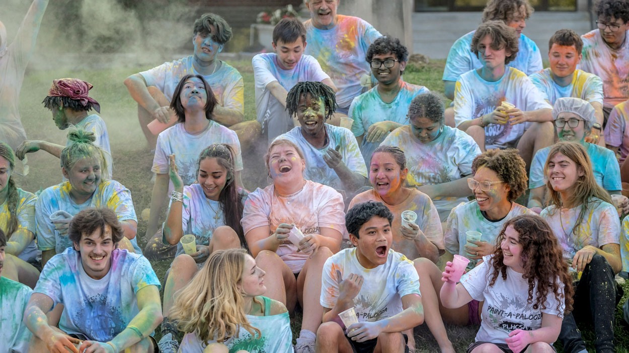 Pierre Laclede Honors College Student Association hosted their annual welcome event - Paint-A-Palooza! Students participated in a dry paint fight outside of the Honors College on South Campus.