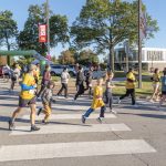 Runners set out from Alumni Circle and turn onto Grobman Drive at the start of the sixth annual UMSL 5K Run/Walk.